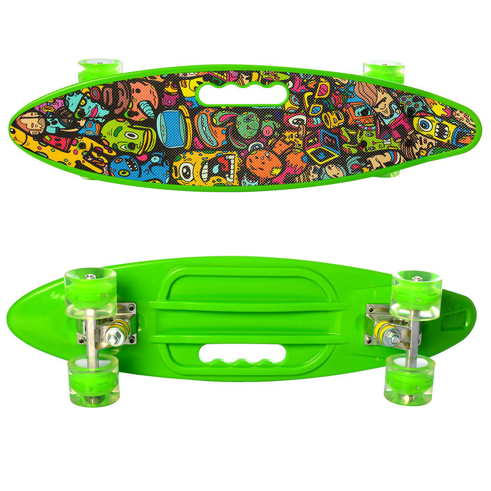 

Скейт (пенни борд) Penny board (колеса светятся) ЗЕЛЕНЫЙ арт. 0461-2