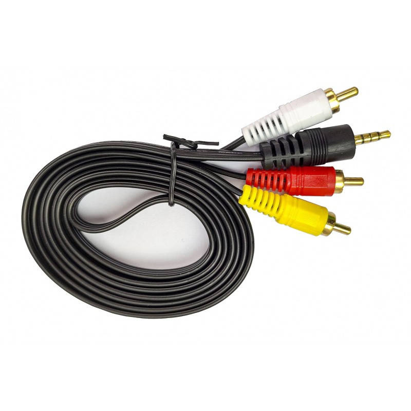 

Кабель-переходник Mini Jack 3.5 мм/15мм – 3 x RCA 1.5 м (00190), Черный