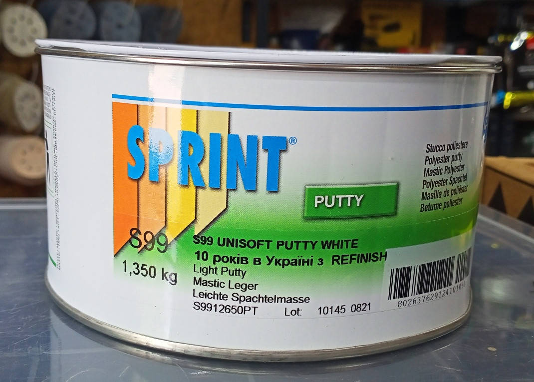 

Шпатлевка SPRINT S99 Unisoft Putty White 1.35кг