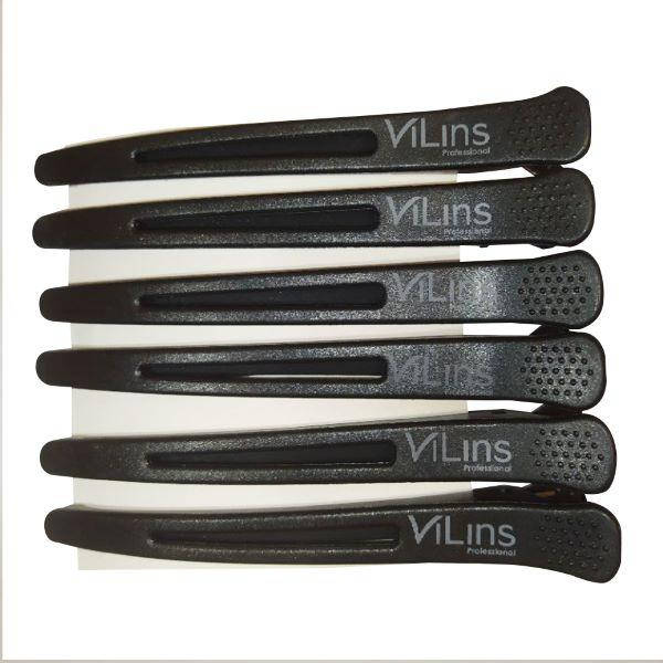 

Зажимы для волос уточка Vilins карбон, Черный