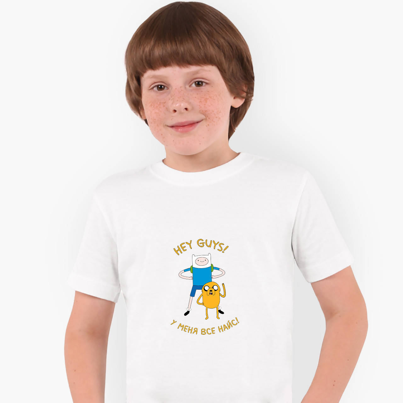 

Футболка детская Финн и Джейк пес (Finn & Jake the dog) Белый (9224-1579-6)