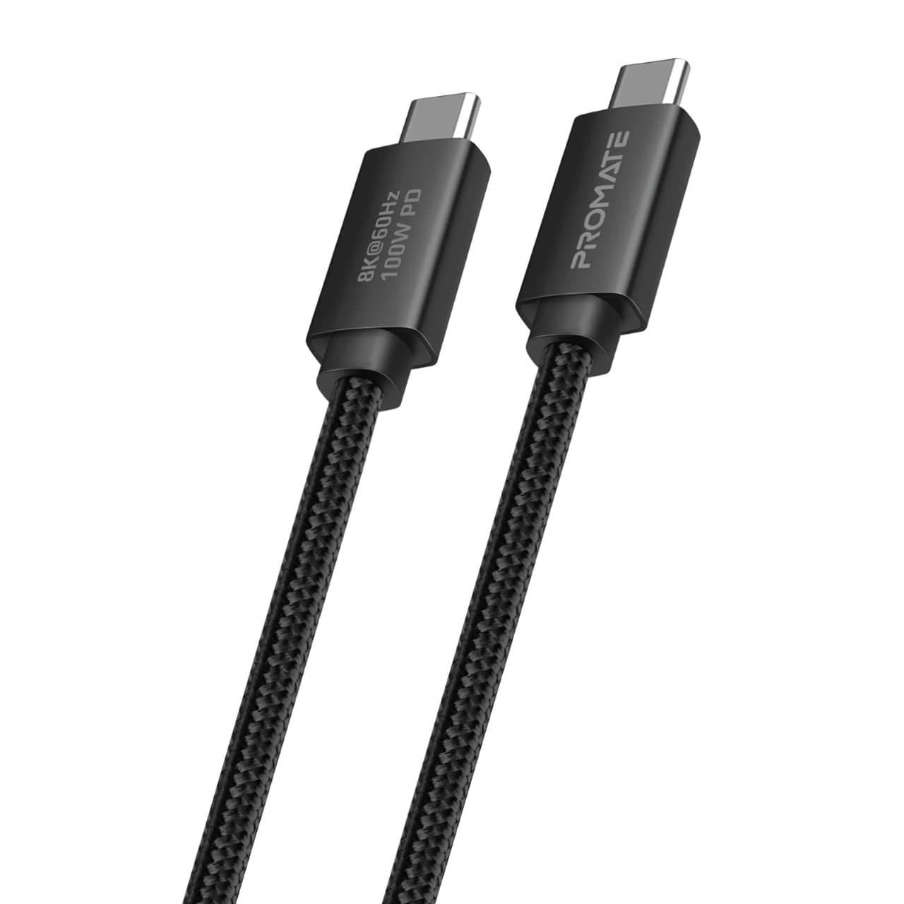 

Кабель Promate PrimeLink-C40 USB Type-C to USB Type-C 100W PD 1 м Black, Черный
