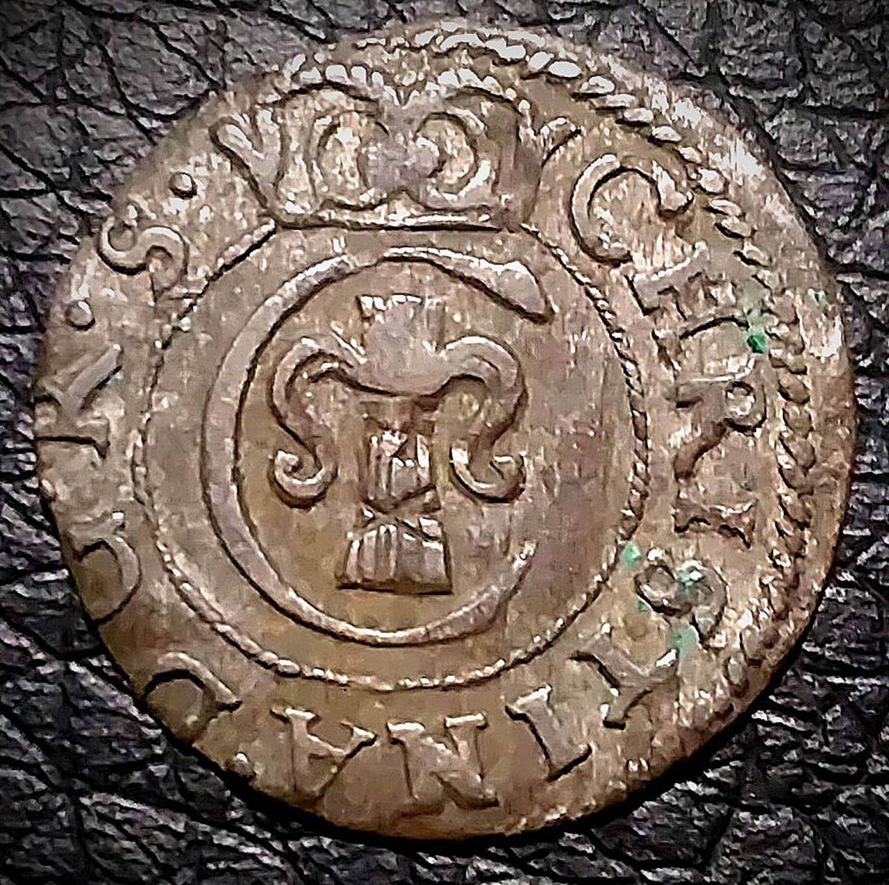 

Солид 1651 года Швеция (Рига) — Кристина I — серебро 500 пробы — состояние XF-AU