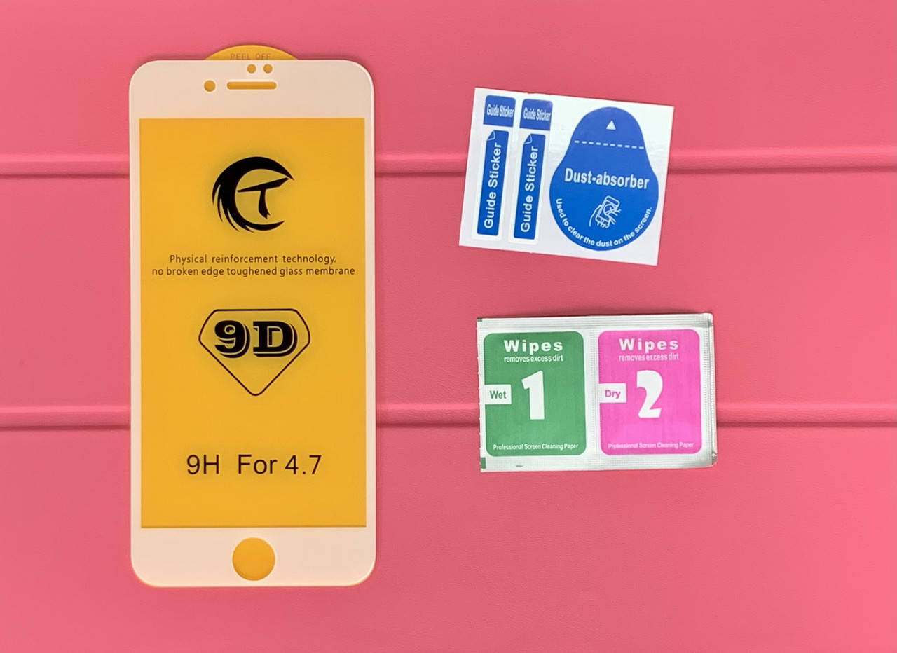

Защитное Стекло для iPhone 7/ 8 / Se2020 9D (T) на Айфон 7/ 8/ Се 2020 9Д (Т) - Белое, Прозрачный