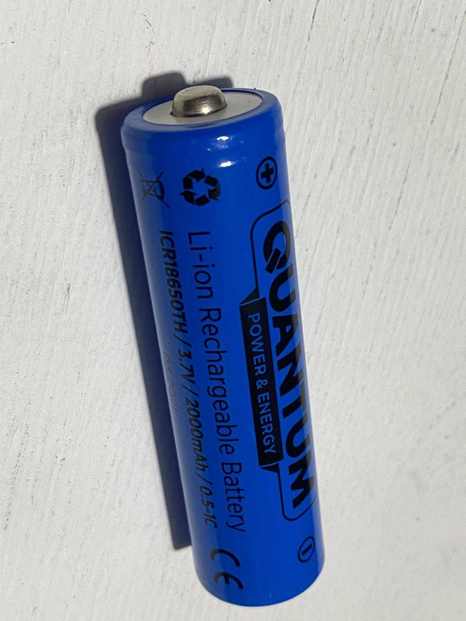 

Аккумулятор Quantum 18650 3.7V 2000mAh Li-ion с клемой