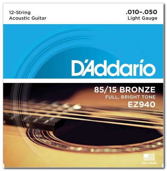 

Струны D`ADDARIO EZ940 BRONZE MEDIUM 12 STRINGS 10-50