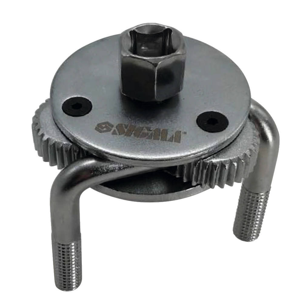 

Съемник масляного фильтра "краб" (Ø70-130мм) с круглым захватом и переходником 1/2"-3/8" ТМ SIGMA