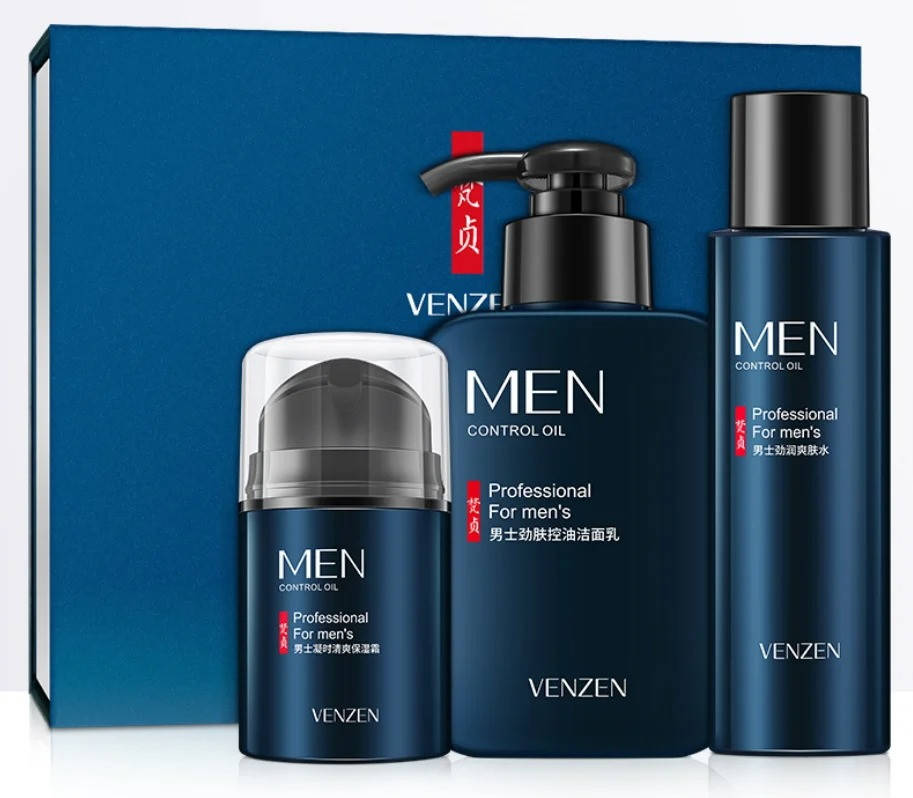 

Подарочный набор мужской косметики для ухода Venzen Men 3 в 1 с контролем жирности кожи