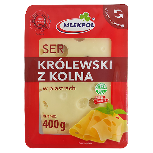 

Сир нарізка Млекпол Королівський Mlekpol Krolewski 400g 20шт/ящ (Код : 00-00004625)