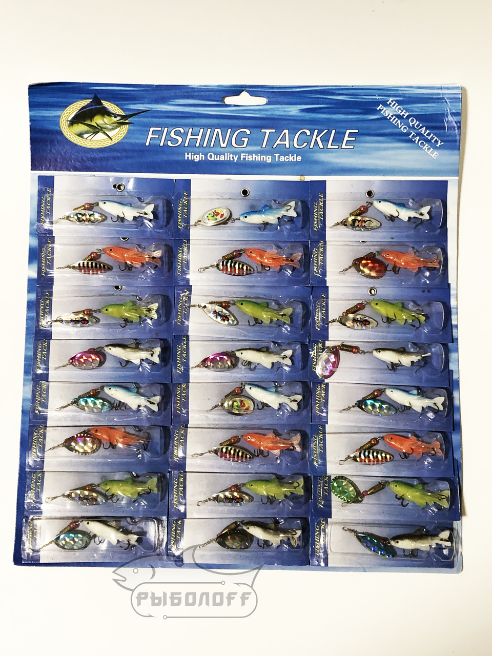 

Набор блёсен вертушек с силиконом Fishing tackle 24шт