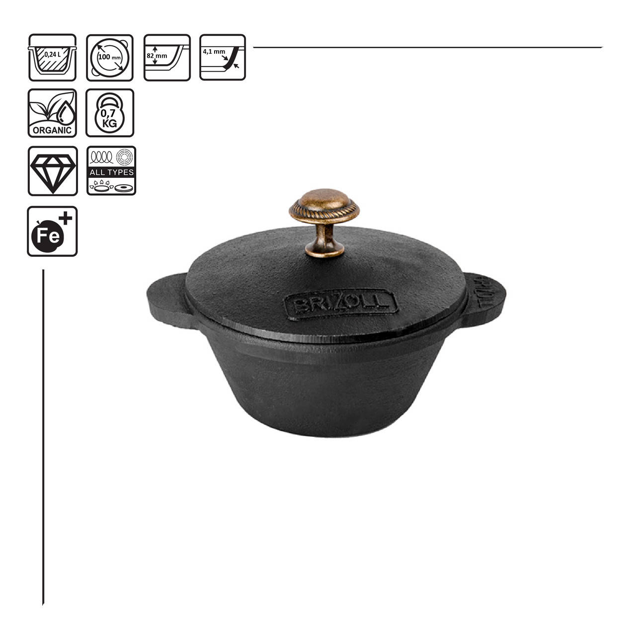 

HoReCa, Порционная кастрюля с крышкой BRIZOLL, 0,2 л