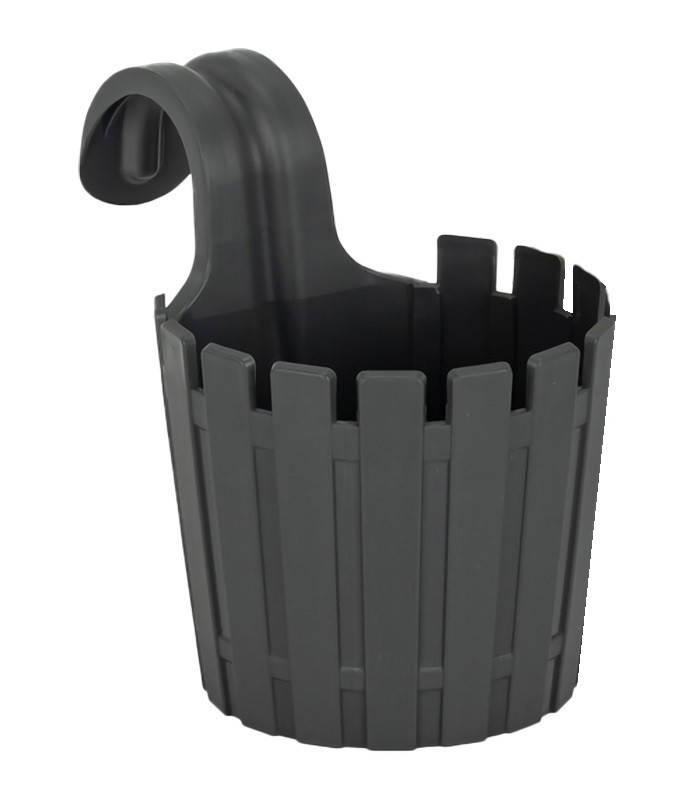 

Вазон для цветов Poliwork Akasya Single Easy Hanger подвесной круглый 1,5 л 15 x 20 см, Цвет Антрацит