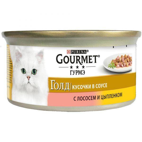 

Консерва Purina Gourmet Gold Шматочки в соусі лосось і курча 85 г
