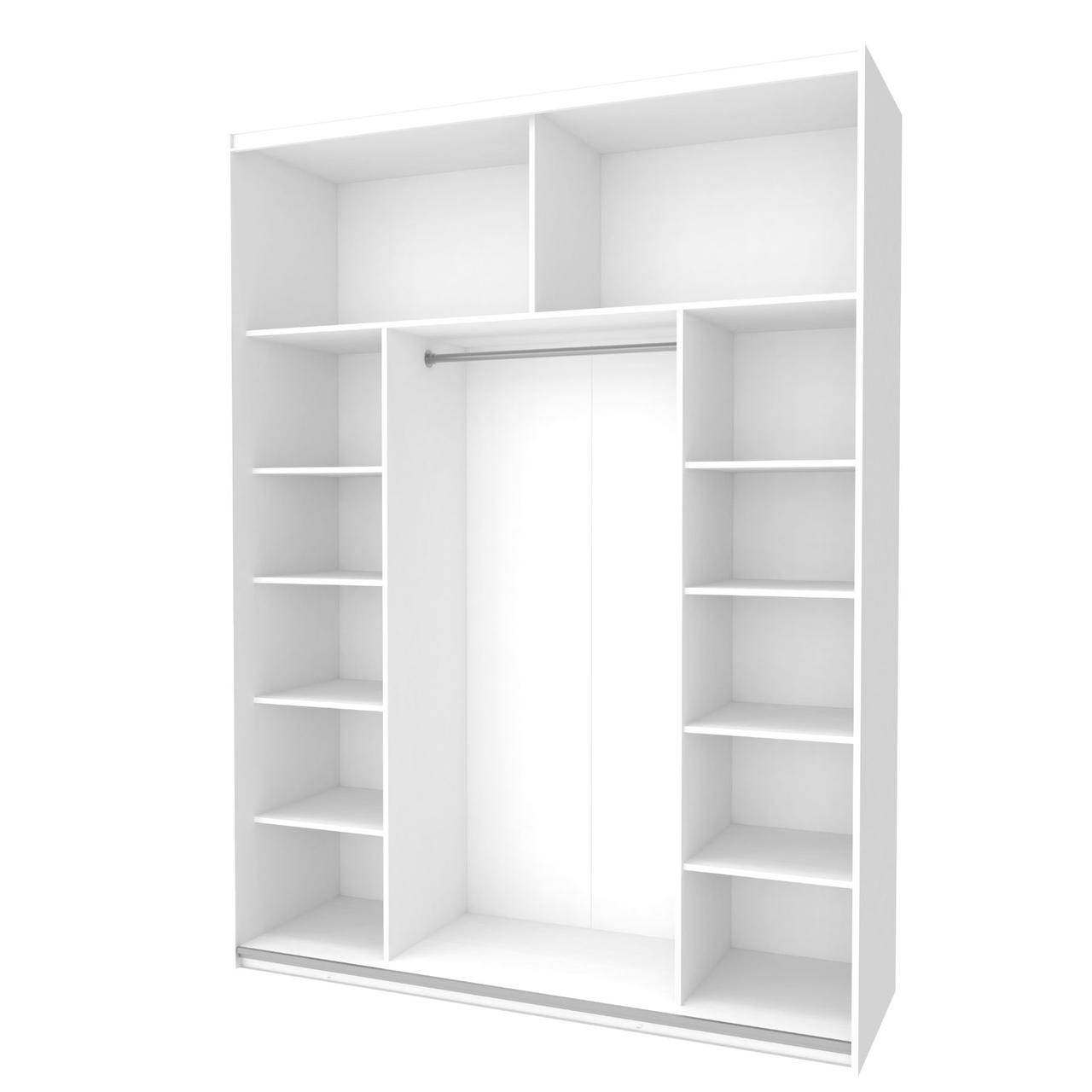 Шафа купе Doros G-Caiser Білий Графіт/Білий 1 ДСП / 1 скло / 3 частини 180х60х240 (42005094) 2