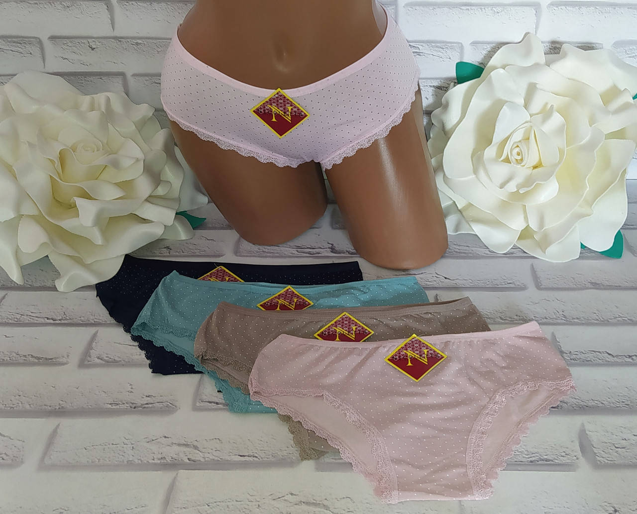 

Трусы женские хлопок Nicoletta 44-46 раз., Разные цвета