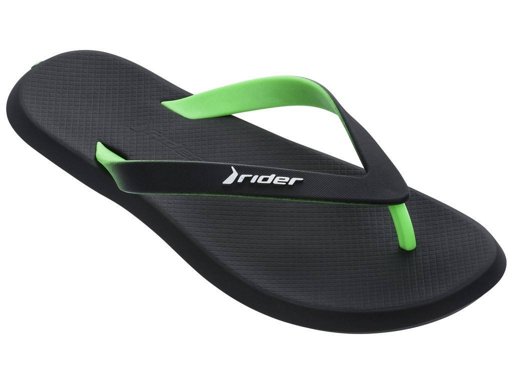 

25 расцветок. Мужские вьетнамки Rider R1 AD Black/Green, Черный