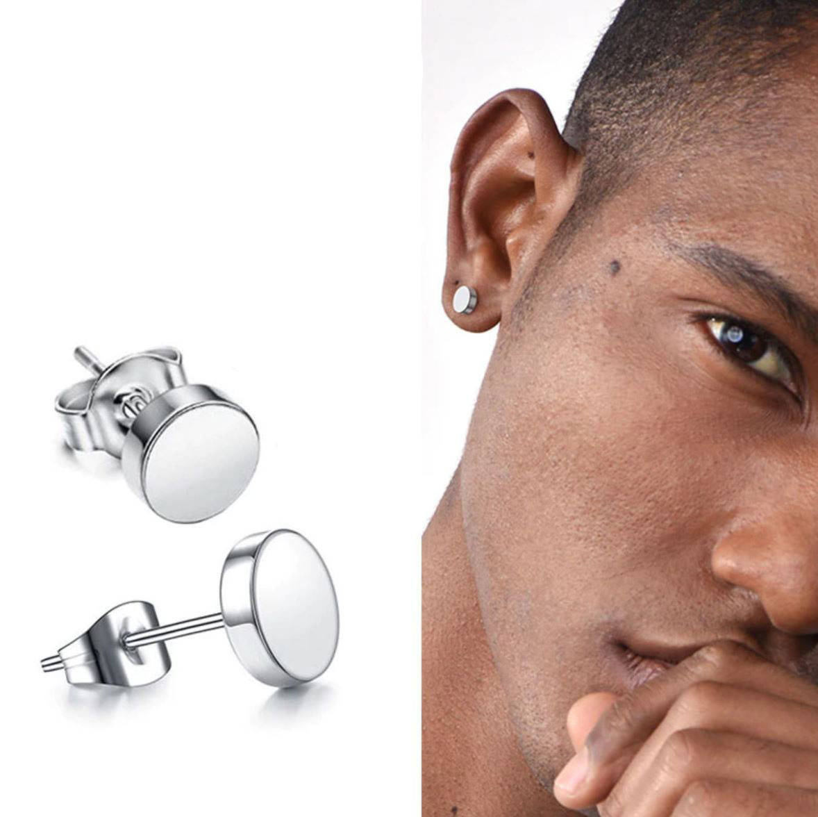 

Сережки мужские, серебристые, С9139