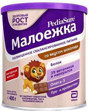 

Similac PediaSure Смесь сухая Малоежка со вкусом шоколада (12м+) 850г