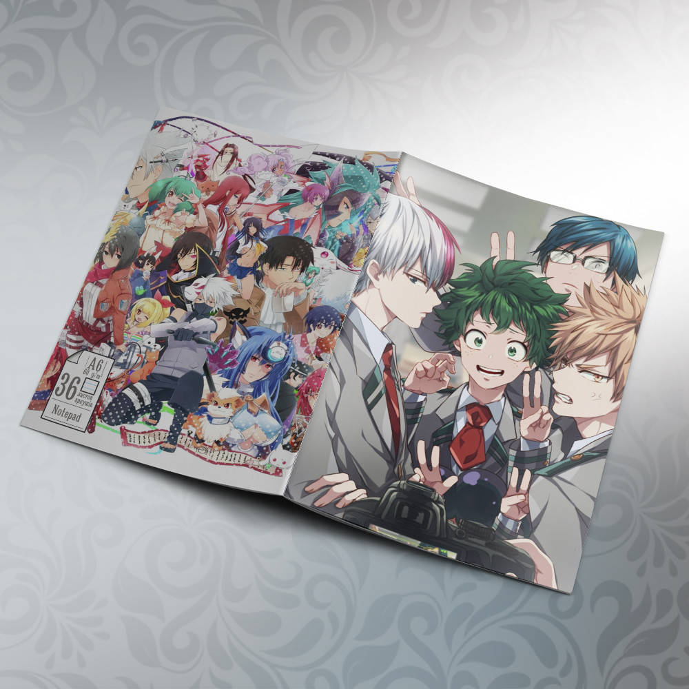 

Блокнот Аниме А6 на скобе Boku no hero academy 36 листов 06