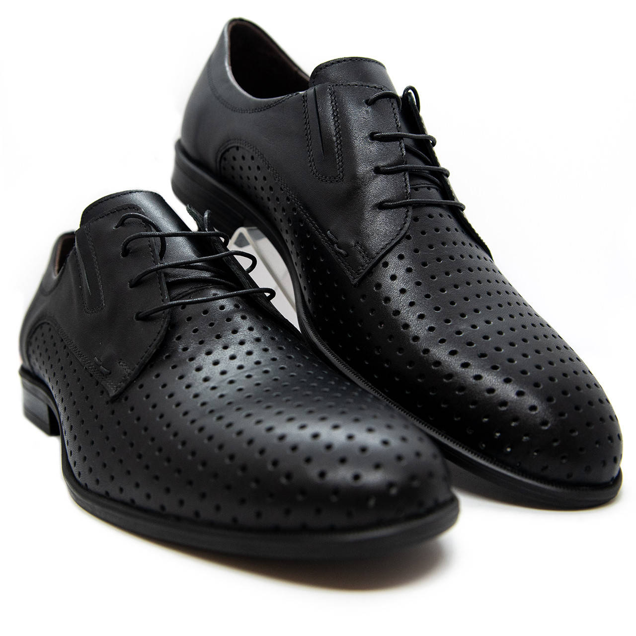 

Мужские кожаные туфли с перфорацией IKOS, Черный