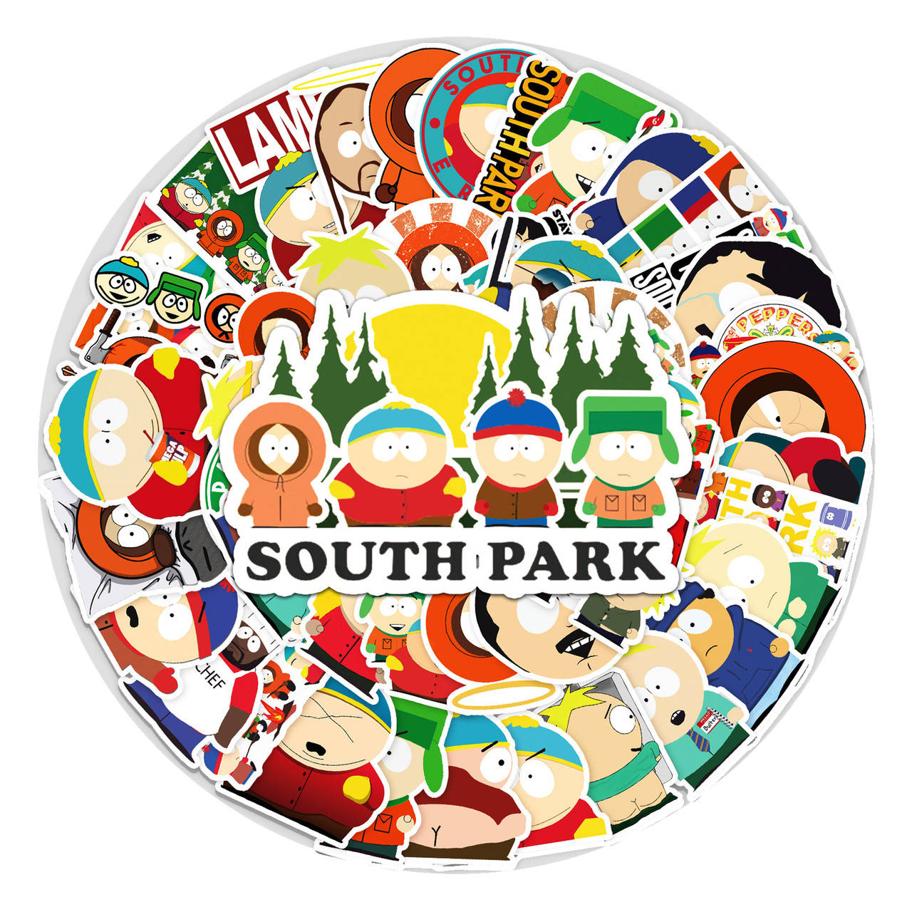 

Набор стикеров South Park (Саус Парк) - 50 шт - Виниловые наклейки на ноутбук, авто, велосипед