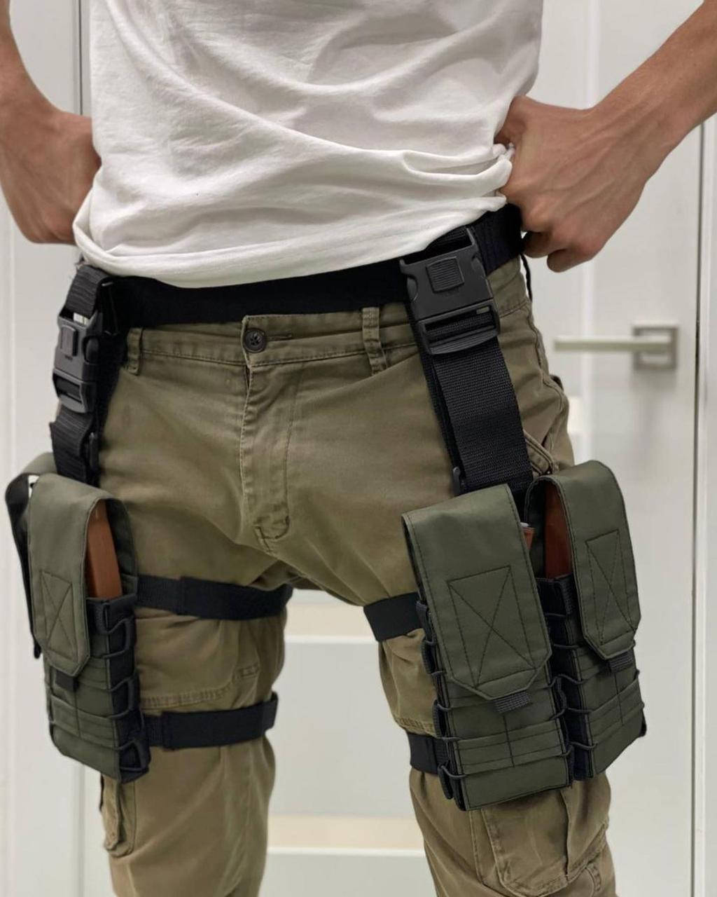 

Подсумки на ногу для двух магазинов АК