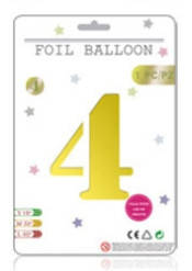 

Шар фольгированный золотой, цифра "4" в упаковке, Золото