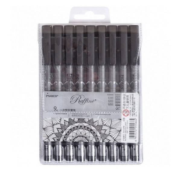 

Набор линеров "Marco" Raffine", 8+1 шт. черные, Черный