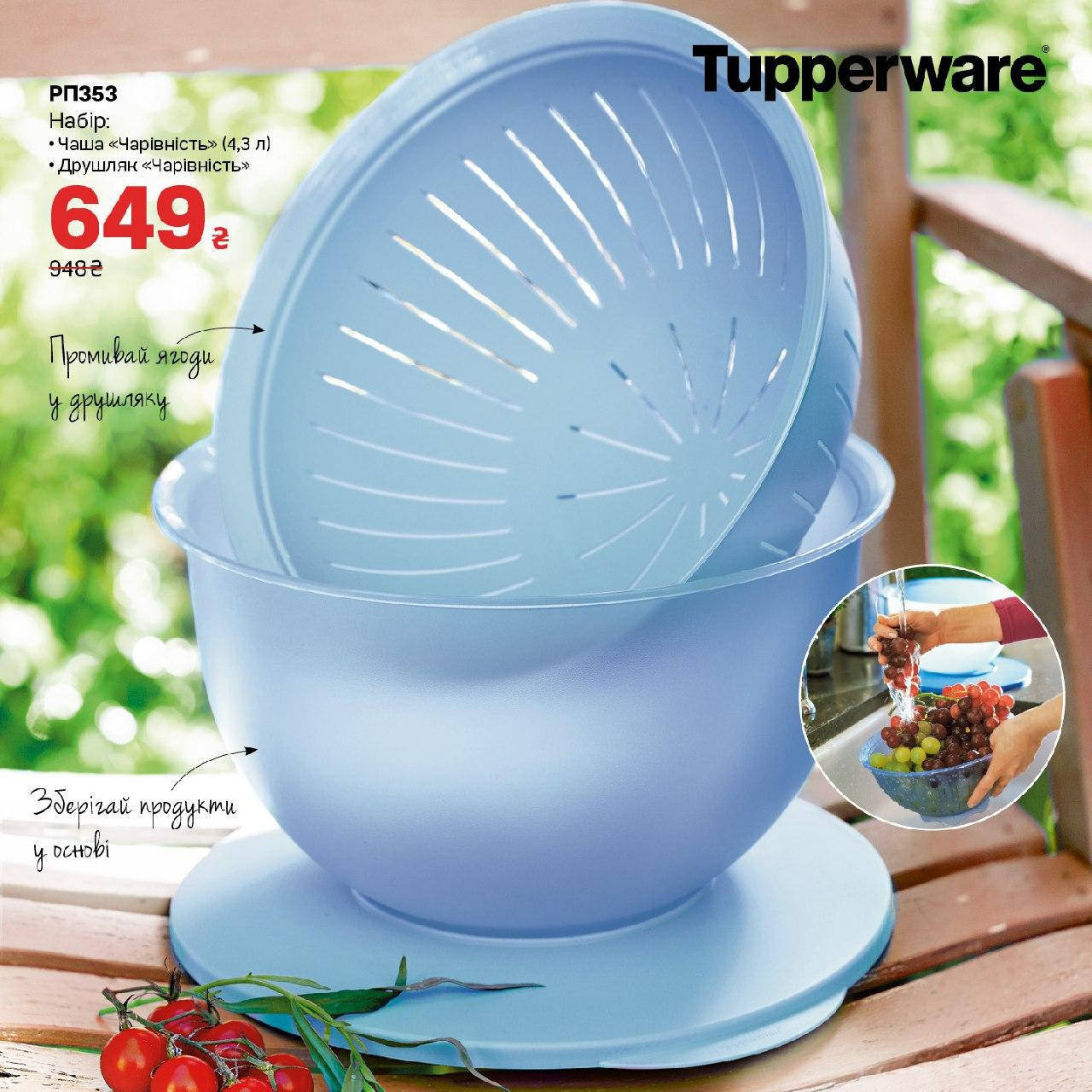 

Набор: Дуршлаг Очарование и Чаша 4.3 л Tupperware (Тапервер)