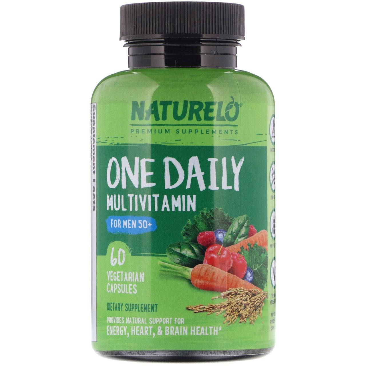 

NATURELO, One Daily Multivitamin for Men 50+, 60 шт., официальный сайт, NAU-62841