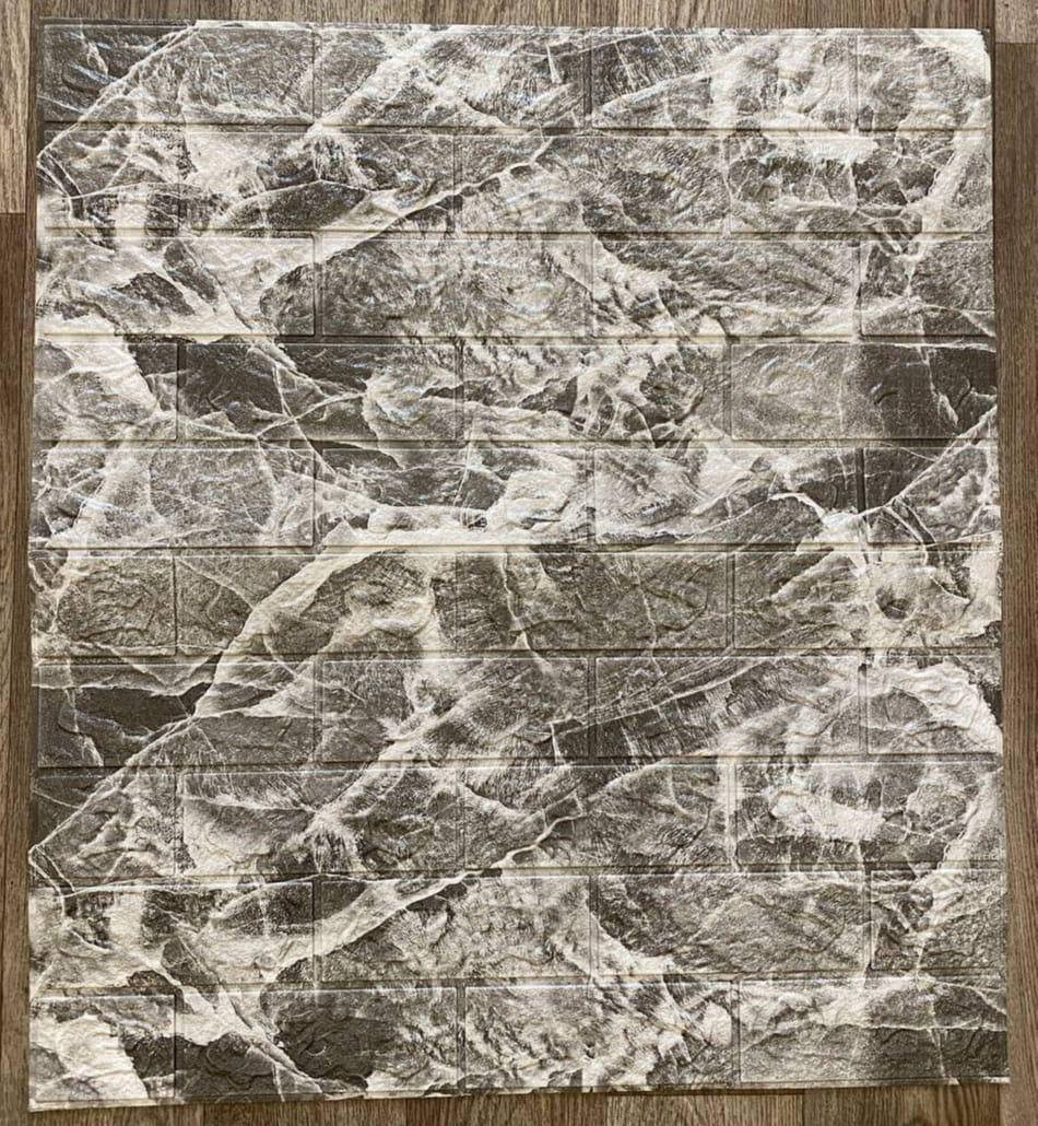 

3д Панель 70х77см х 3мм самоклейка под кирпич на стену самоклеющаяся стеновая пвх 3D Мрамор серый черный