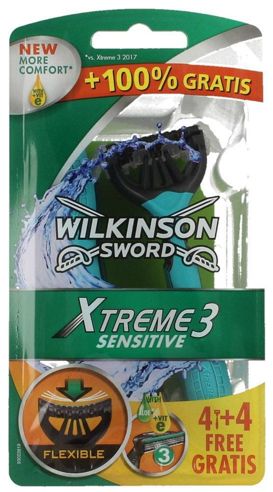 

Мужские одноразовые станки Wilkinson Sword Xtreme Sensitive 4+4 шт (1056)