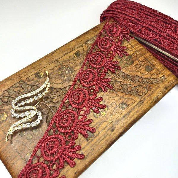 

(1 метр) Кружево макраме Sindtex 5см Цвет - Бордовый (26М-H1931М-13)