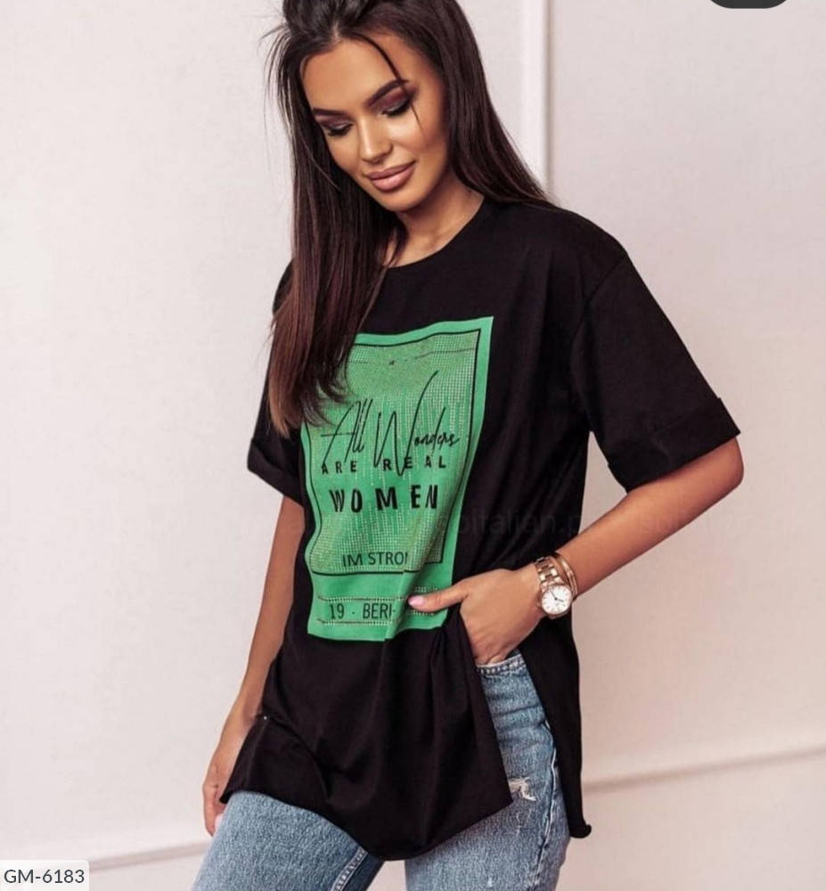 

Женская Футболка в стиле OVERSIZE Турция № 1803/127 44/46