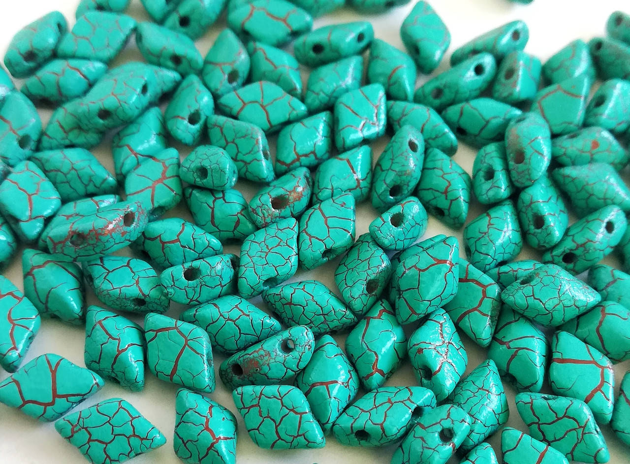 

GemDuo 8x5mm Ionic Turquoise Green Brown