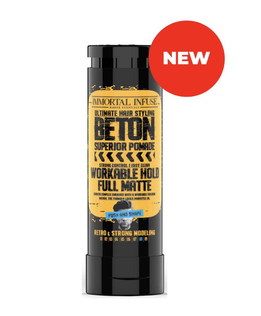 

Помада для укладки волос "Полностью матовая" Immortal Infuse Beton Full Matte Superior Pomade