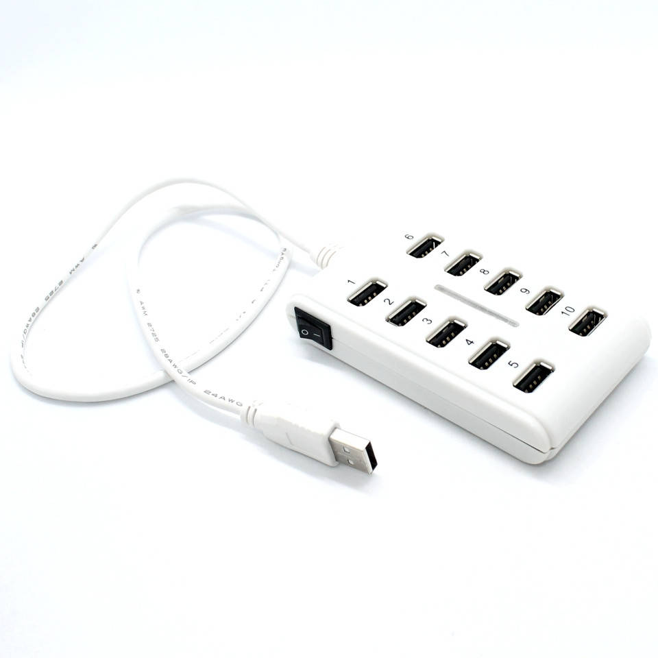 

USB 2.0 Хаб на 10 портов с выключателем Концентратор Юсб Разветвитель HUB H20