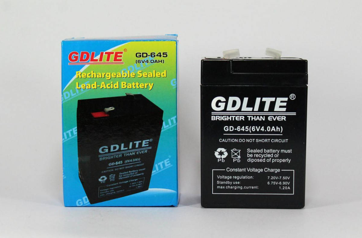 

Аккумулятор BATTERY GD 645 6V 4A (Реальная ёмкость -40%)