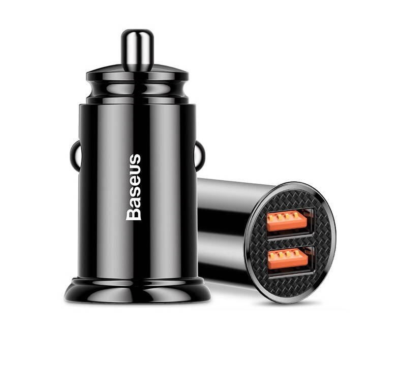 

Быстрая зарядка в прикуриватель авто Baseus 2 USB порта QC3.0 5A/30W | быстрое зарядное устройство в машину