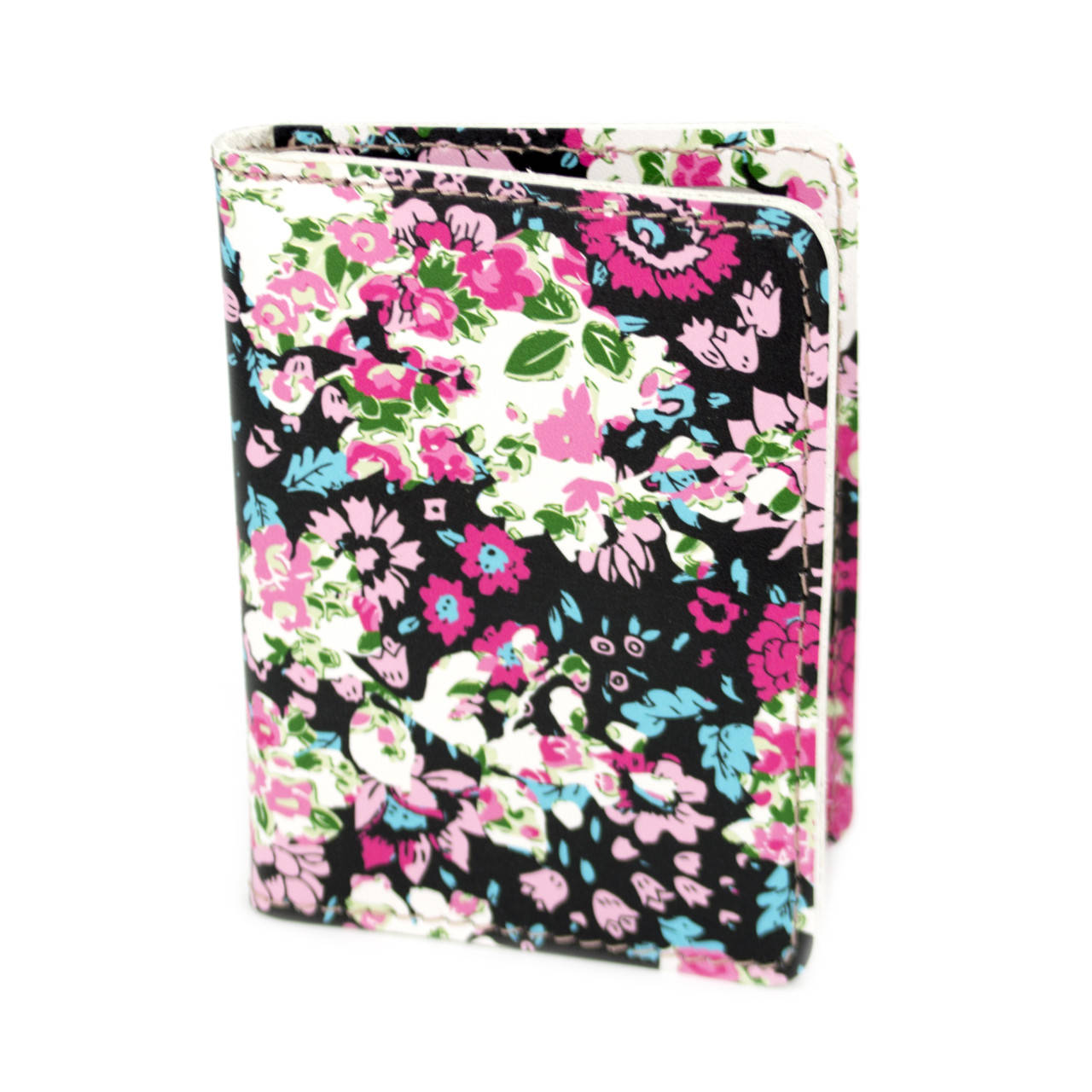 

Обложка на ID паспорт, права кожаная Lika (черная в цветок), Белый