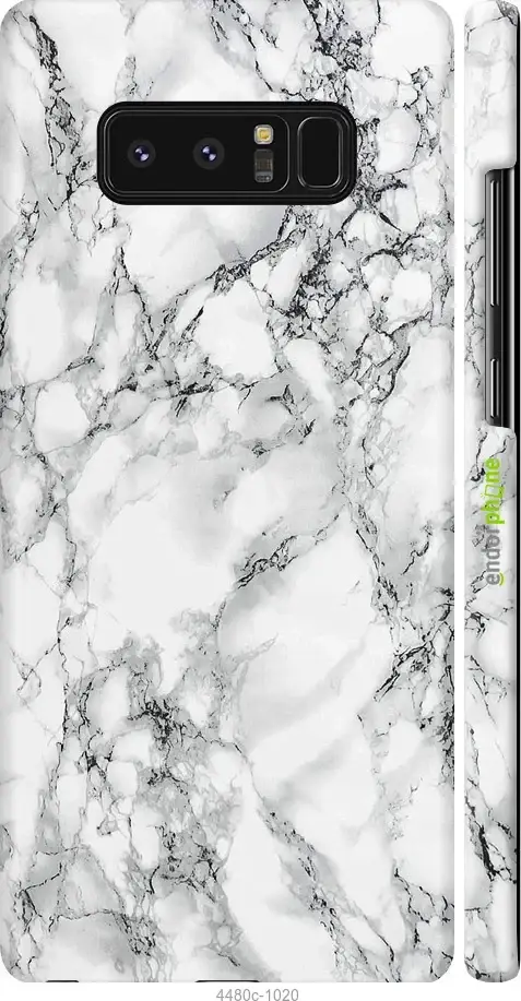

Чехол на Samsung Note 8 Мрамор белый Чехлы на Самсунг Ноут Нот 8 накладка, Черный