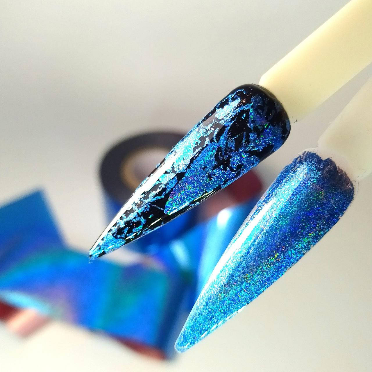 

Фольга переводная голографическая Голубая 1м, Голубой