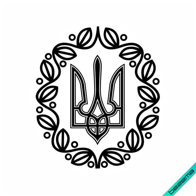 

Термонаклейка Герб Украины, тризуб с узором [Свой размер в ассортименте]