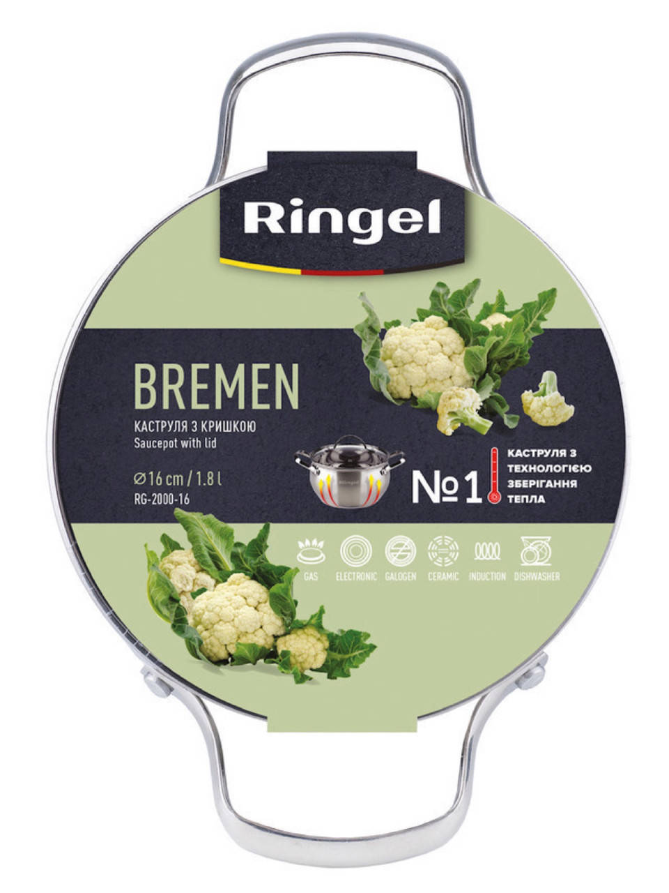 

Кастрюля RINGEL Bremen 5.8 л, 24 см RG-2000-24