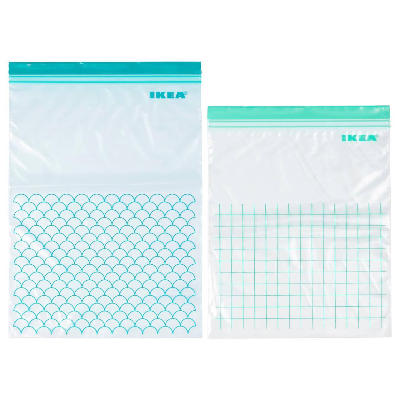 

IKEA ISTAD (803.392.81) Пластиковый пакет, бирюзовый, светлый бирюзовый