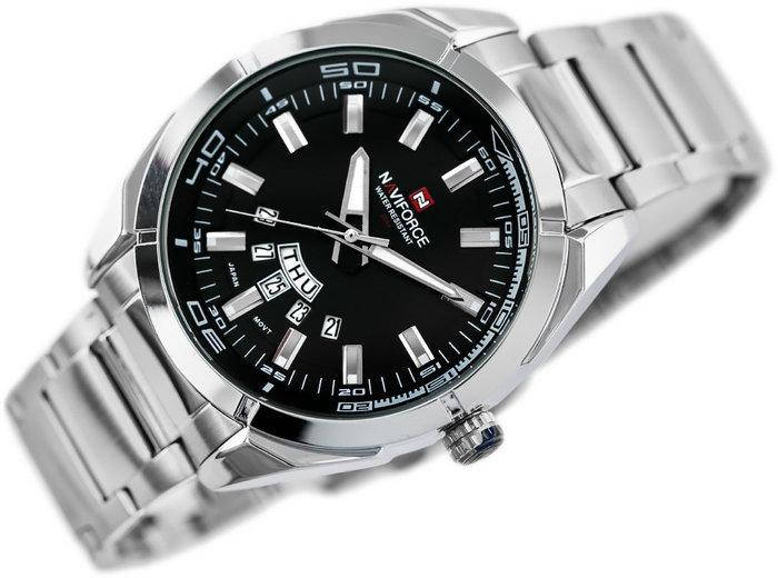 

Мужские кварцевые часы Naviforce nf9038m 9038 black с металлическим ремешком