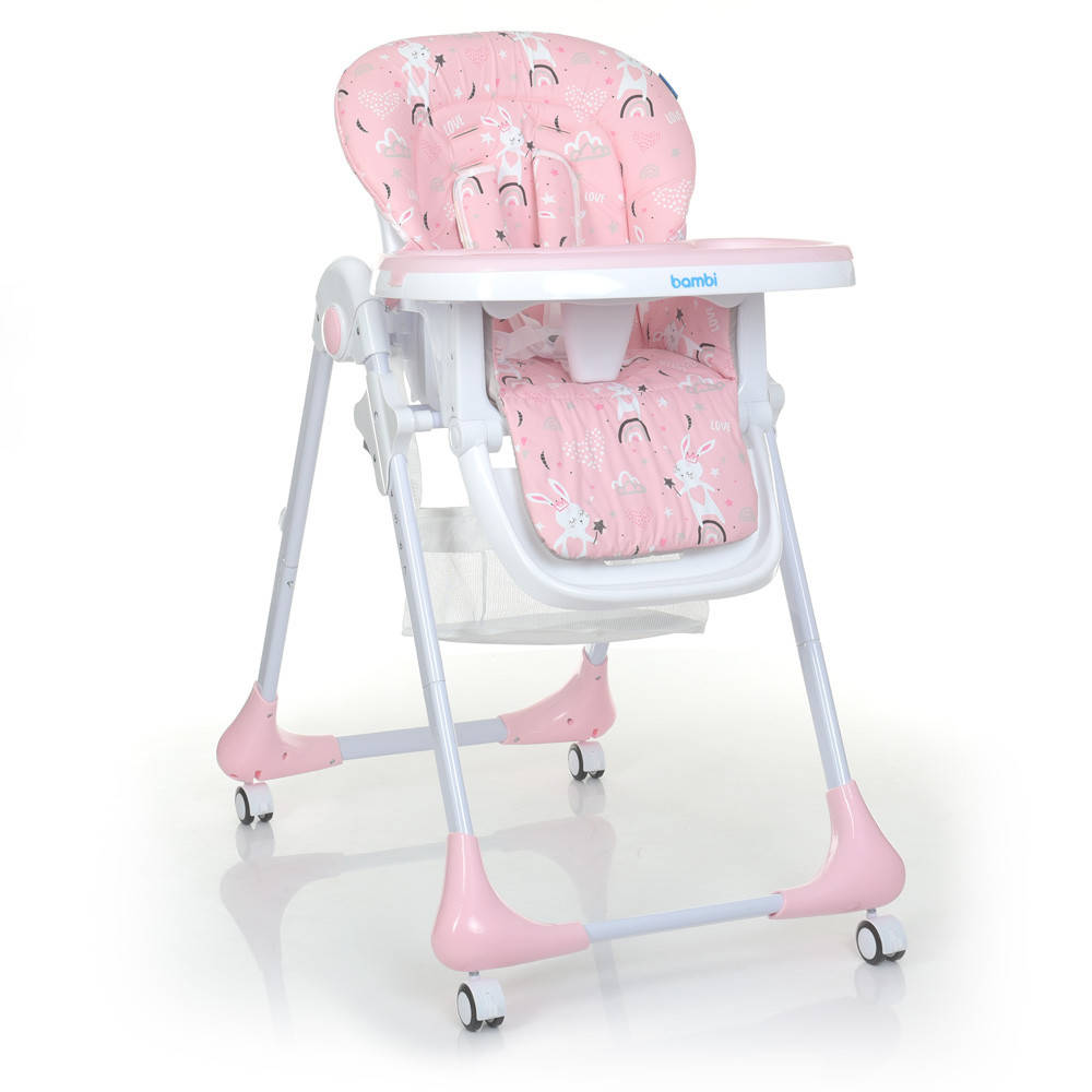 

Стульчик для кормления BAMBI M 3233 Rabbit Girl Pink зайчик, Розовый