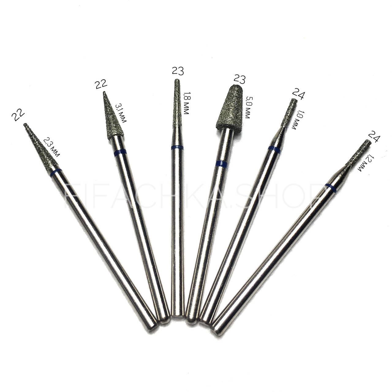 

Алмазная фреза конус острый 2,3 мм (синяя) №22, Синий