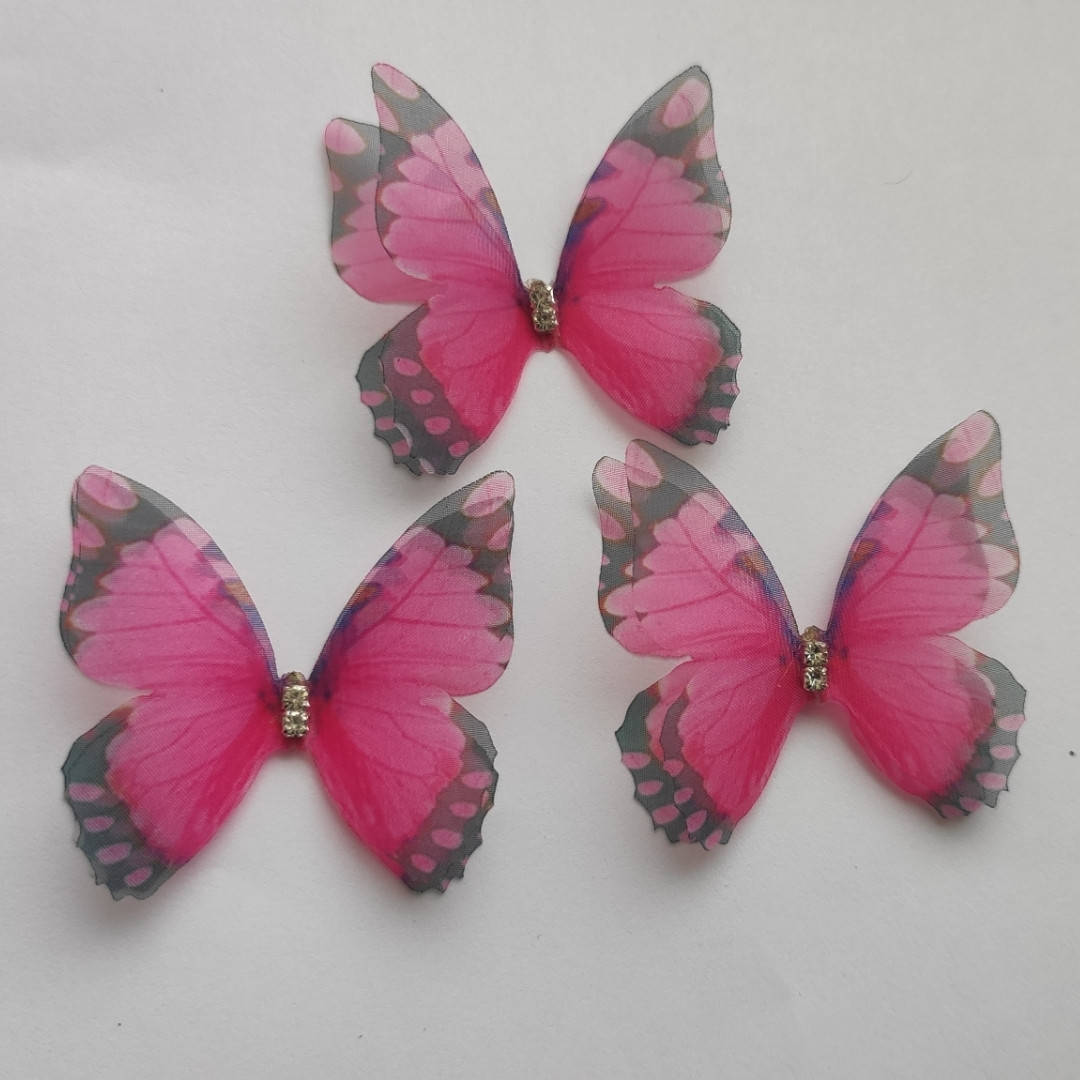 

Бабочка из шифона 45х40 мм, шифоновые бабочки двойные