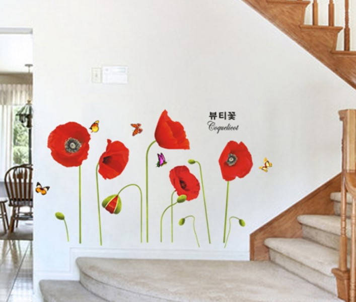 

Наклейка на стену "Маки", 50*70см